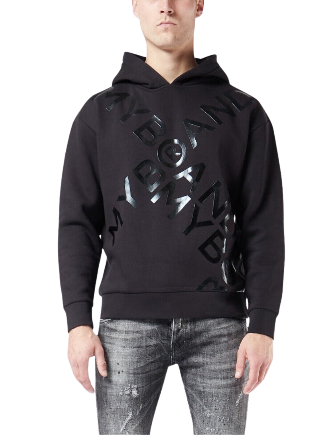 SHINING CROSSING LOGO HOODIE | BLACK