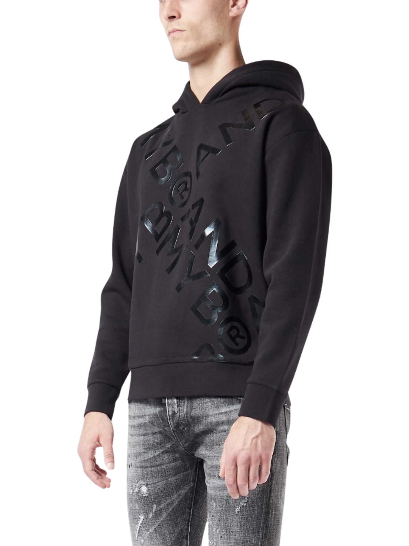 SHINING CROSSING LOGO HOODIE | BLACK