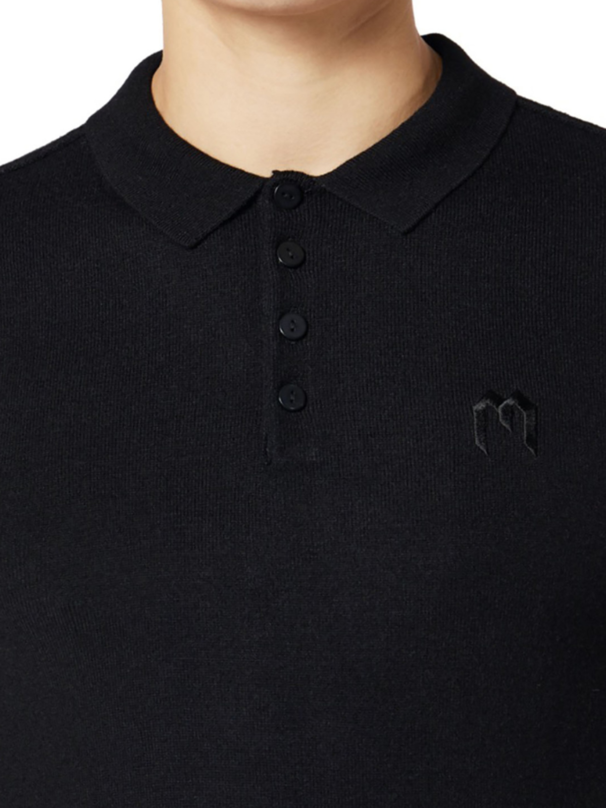 Solid M Longsleeve Polo | ZWART