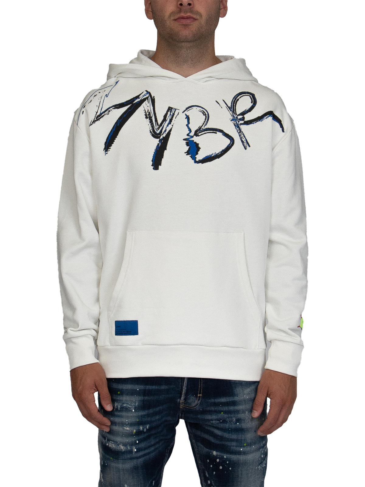 MYBRAND Signature Scribble Hoodie Off-white | OFF-WHITE