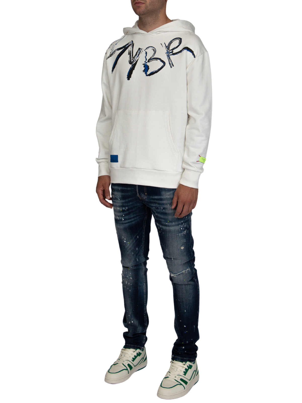 MYBRAND Signature Scribble Hoodie Off-white | OFF-WHITE