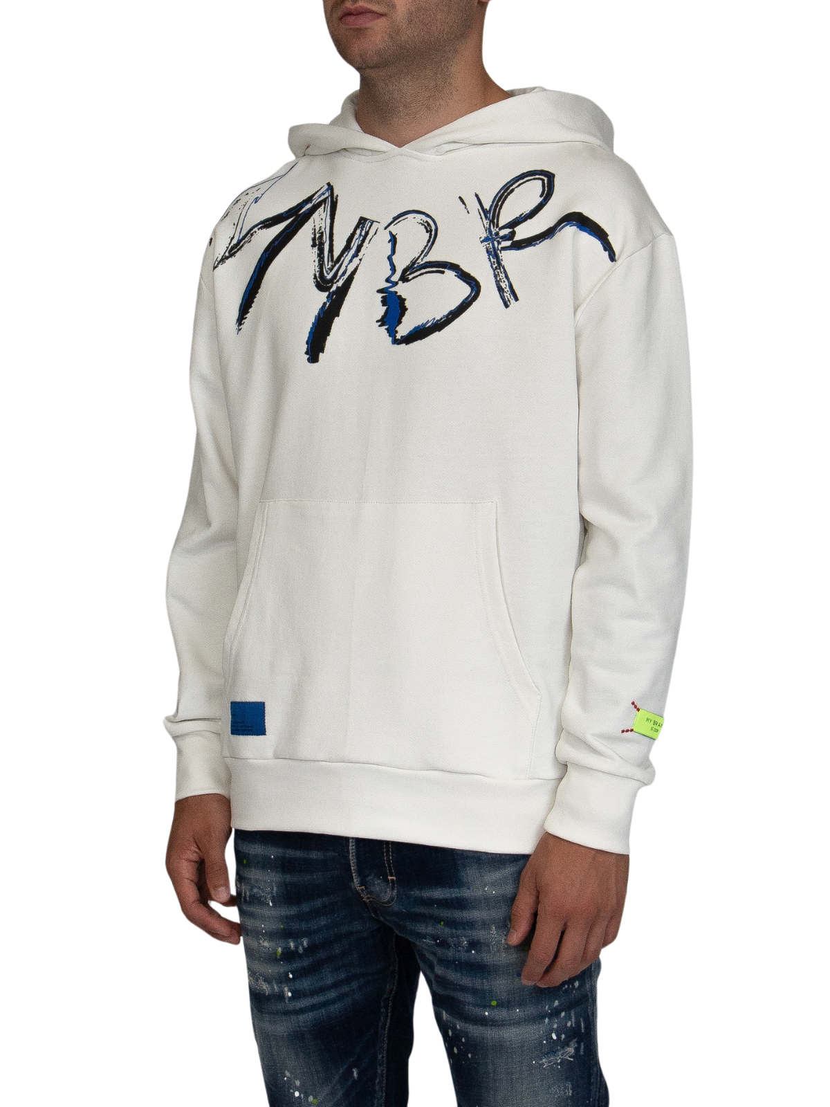 MYBRAND Signature Scribble Hoodie Off-white | OFF-WHITE