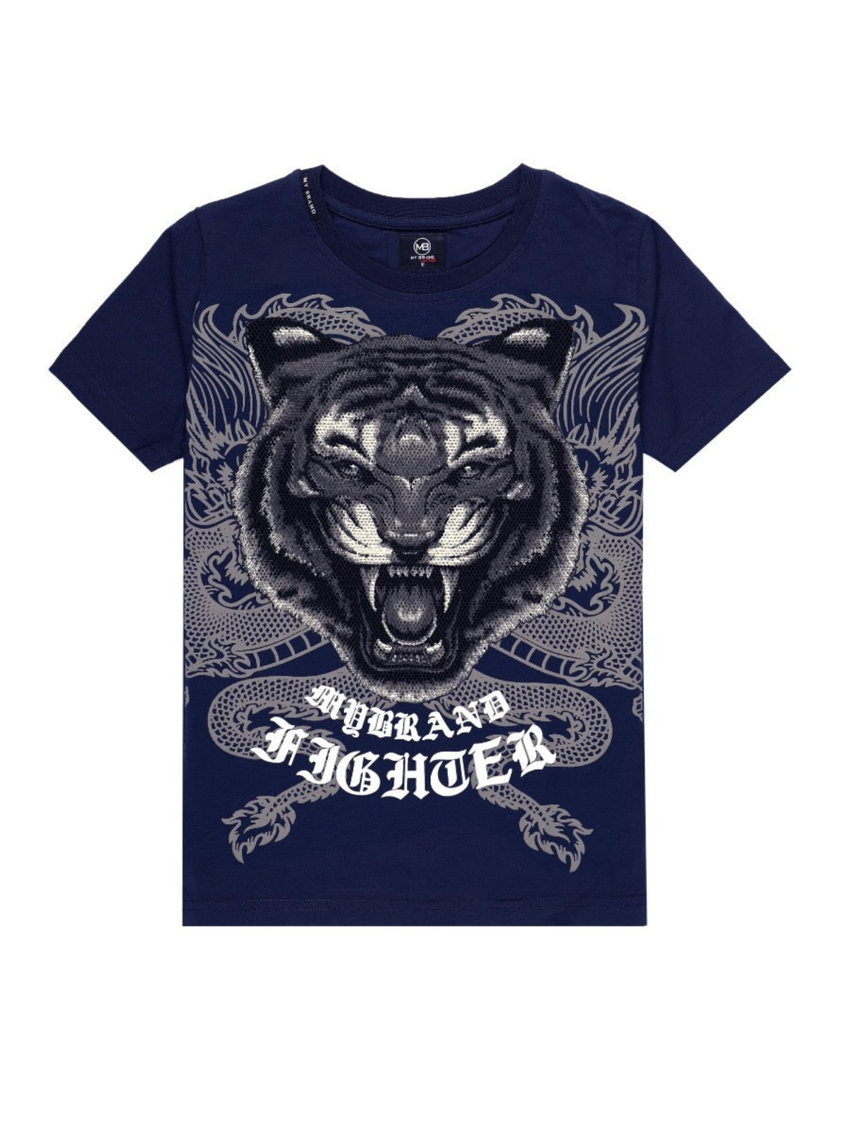 TIGER FIGHTER DRAGON T-SHIRT | NAVY