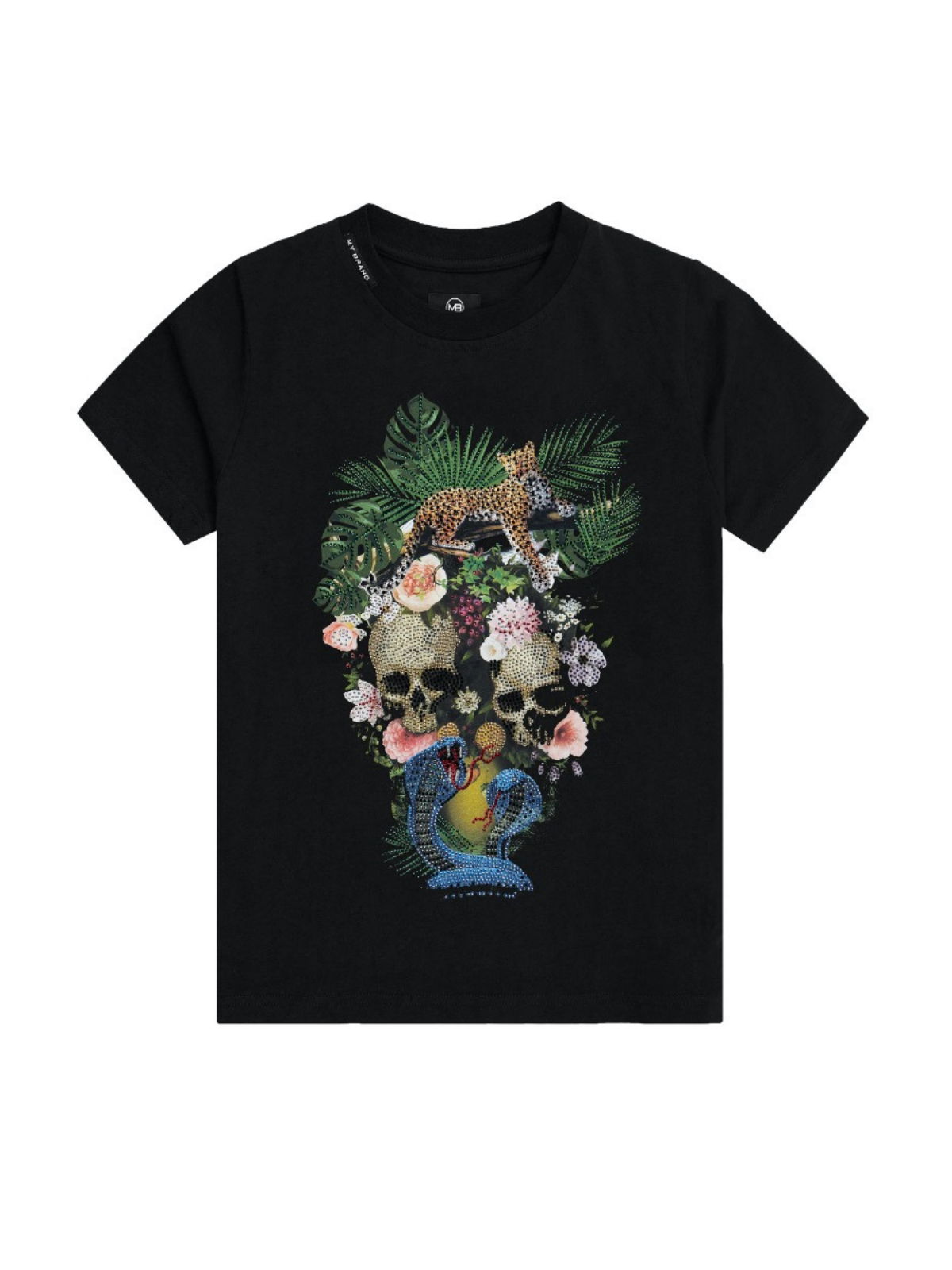 TROPICAL SKULL T-SHIRT | BLACK