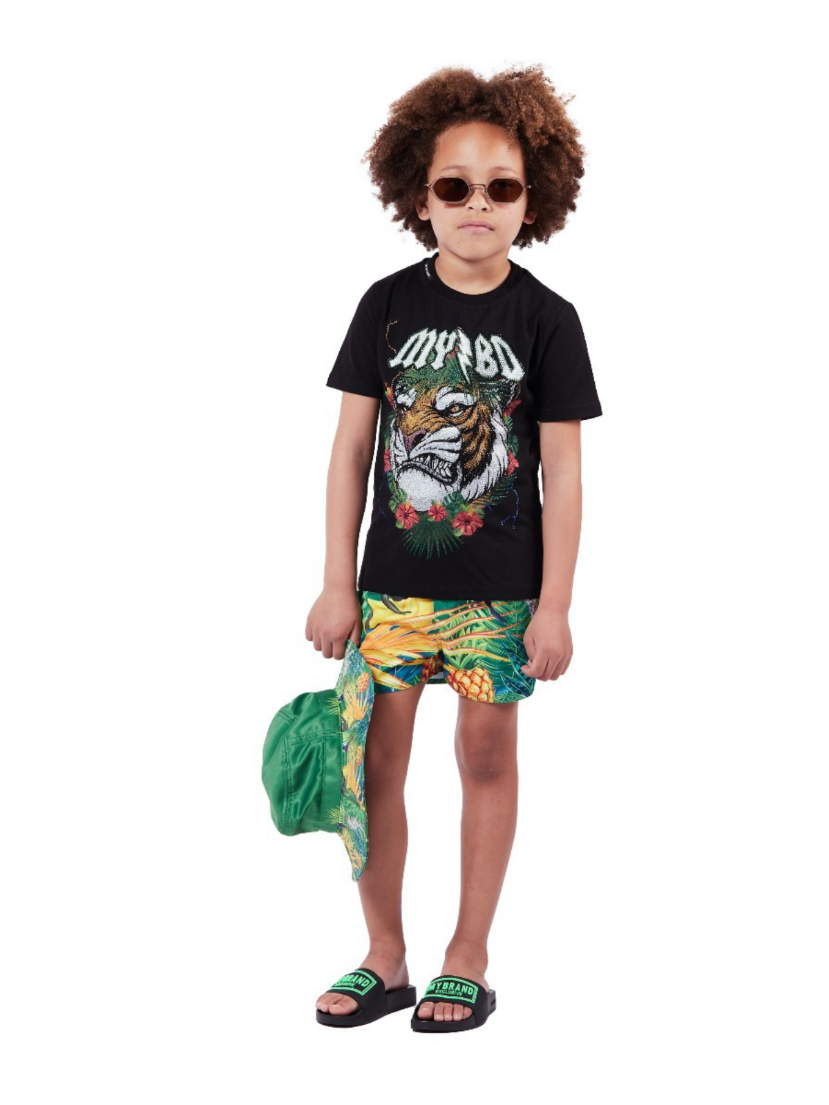 Tropical Tiger T-Shirt | BLACK