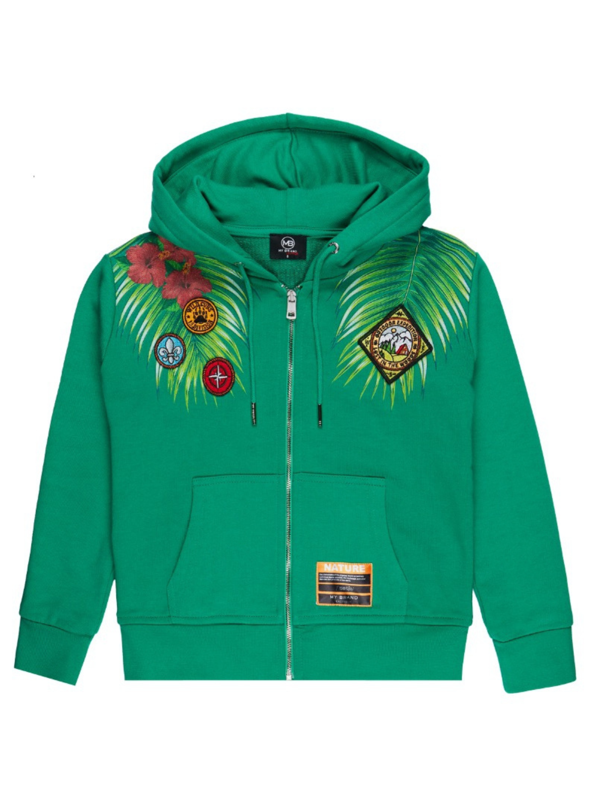 TROPICAL ZIPPER HOODIE | GREEN