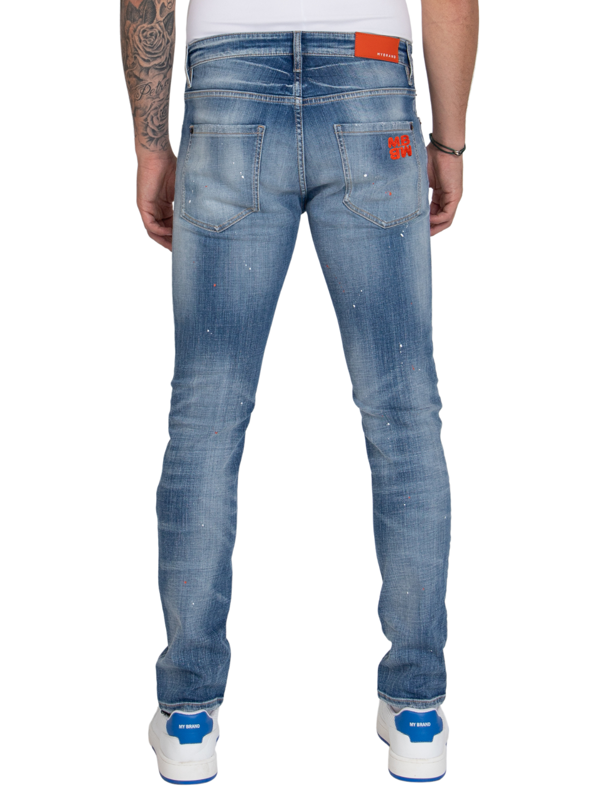 TWO CUT PLAIN WASHING JEANS, CODE RED | DENIM