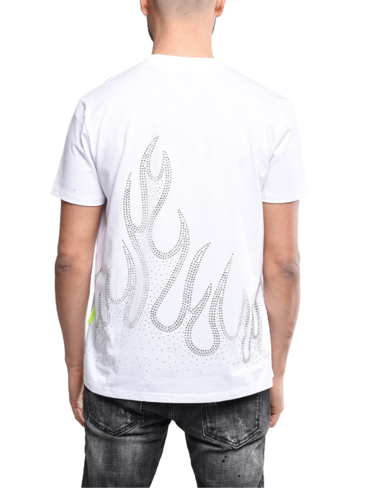 White T Shirt With Flames | WHITE