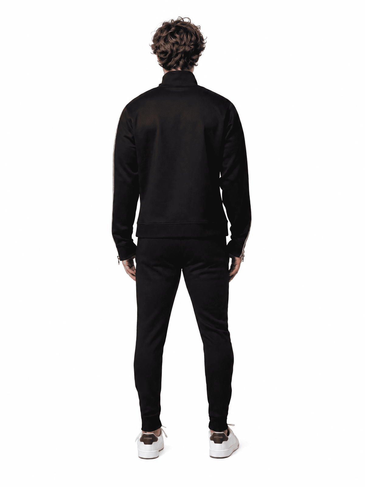 Gold Zipper Tracksuit | BLACK