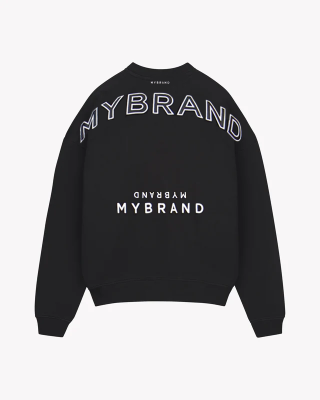 MYBRAND ALLOVER BRANDING SWEATER | BLACK