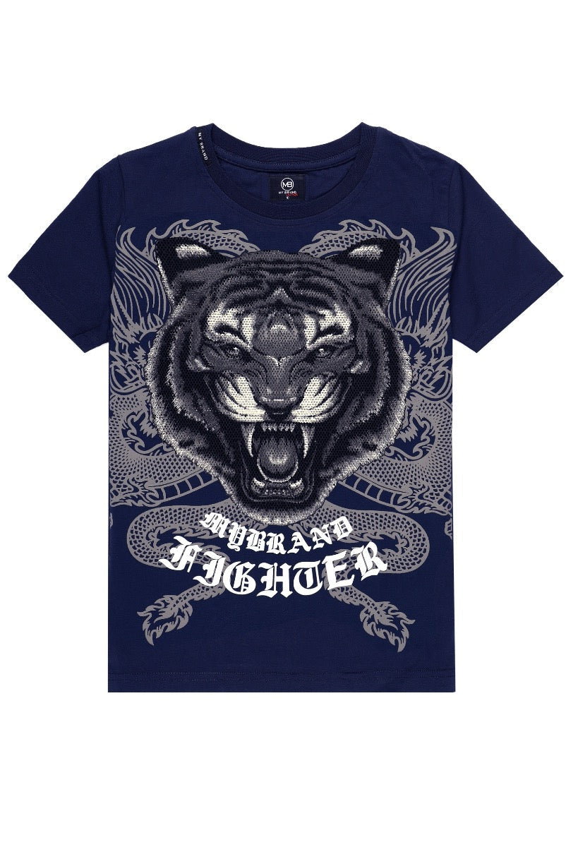 TIGER FIGHTER DRAGON T-SHIRT | NAVY