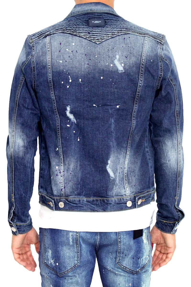 CHAQUETA DE DENIM ACANALADA PARA MOTOCICLISTAS | DENIM