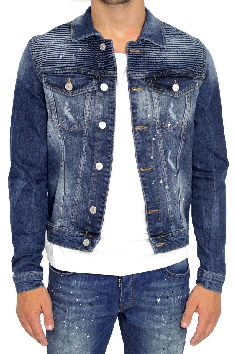 CHAQUETA DE DENIM ACANALADA PARA MOTOCICLISTAS | DENIM