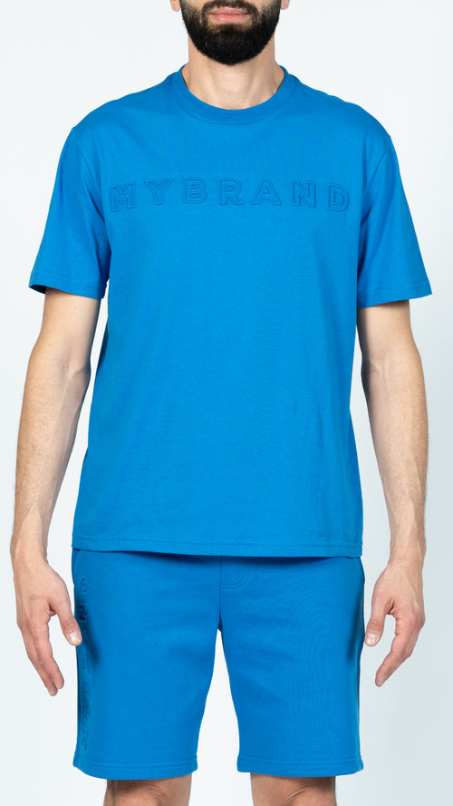 MYBRAND Embosed Statement Tee | BLUE