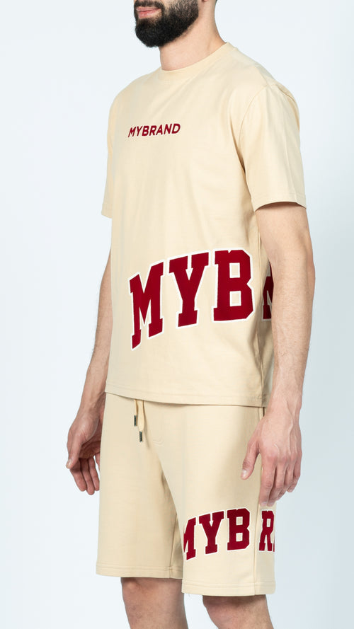 MYBRAND Bold Emblem Shirt Off-white/Blue | OFF-WHITE