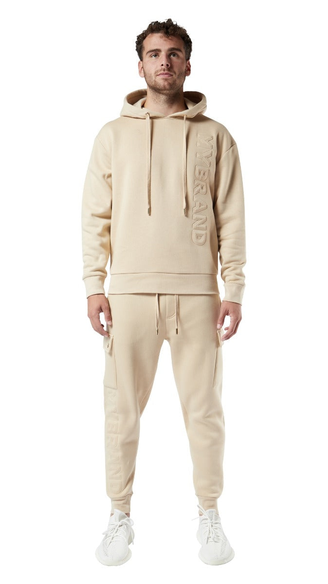 EMBOSSED HOODIE | CAMEL