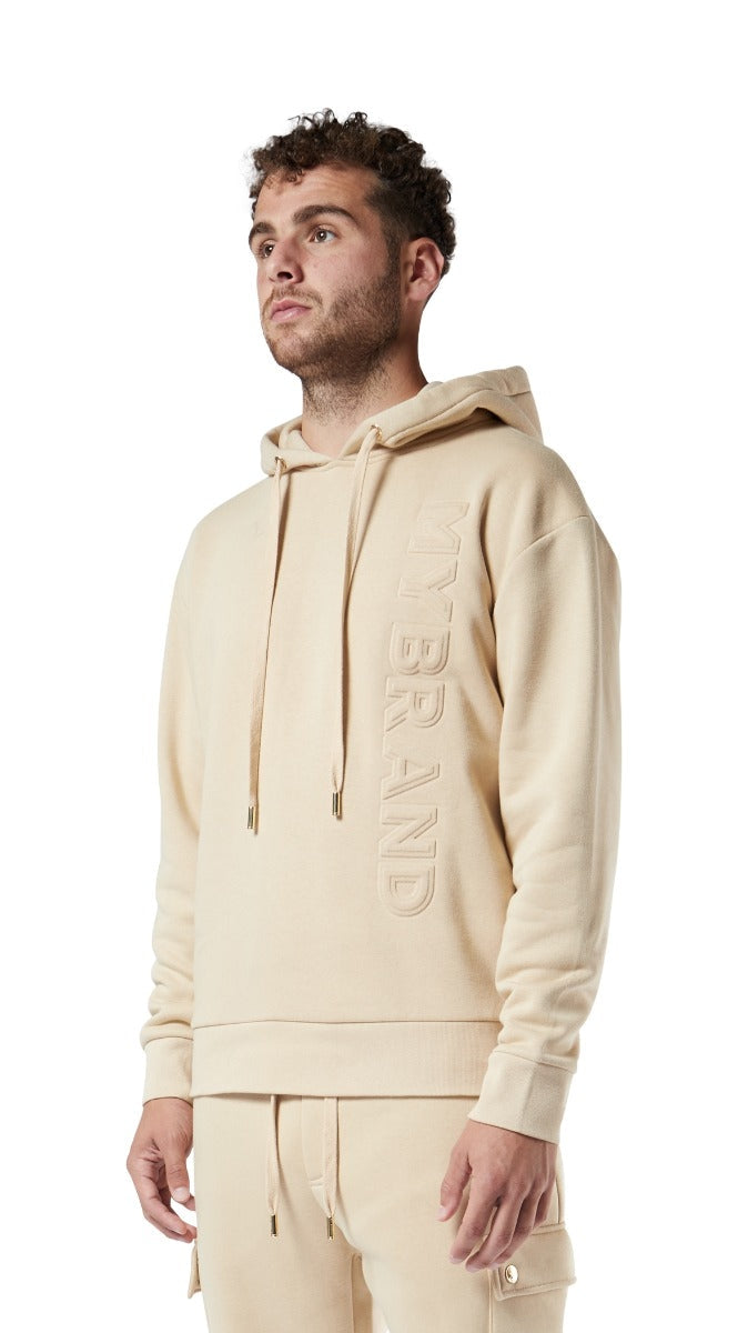 EMBOSSED HOODIE | CAMEL