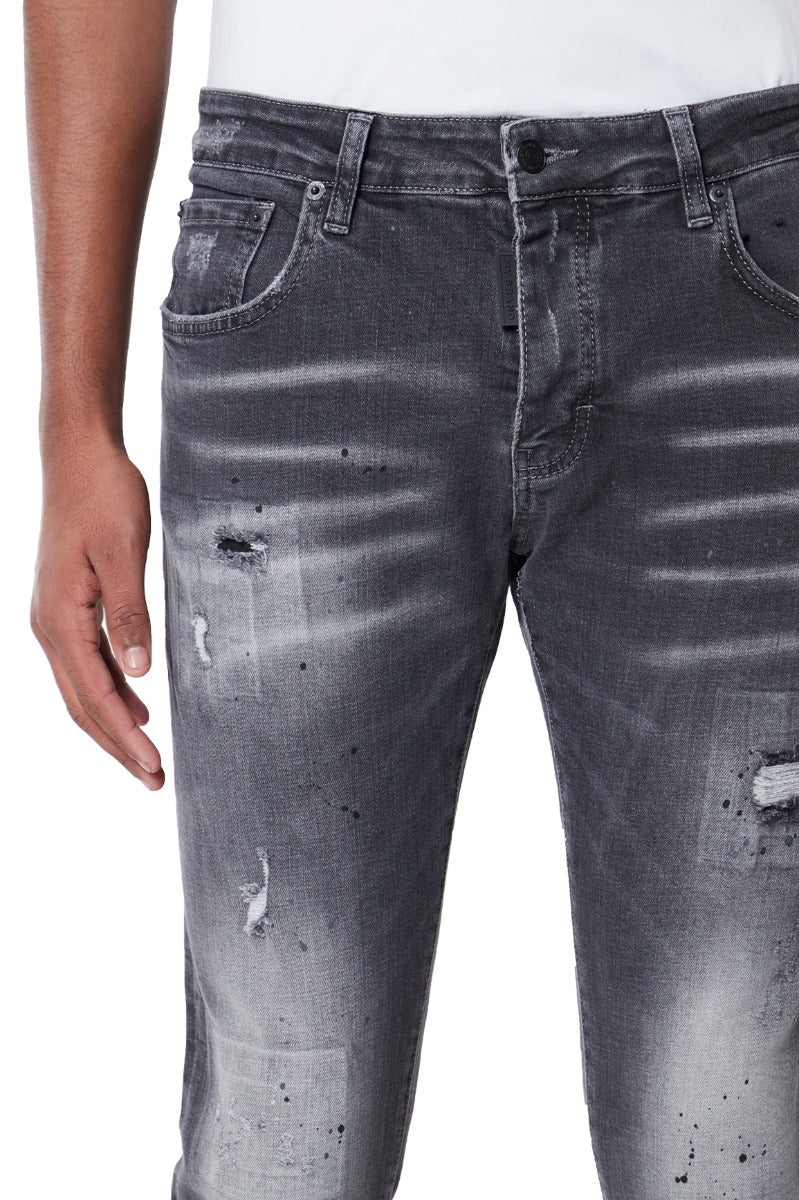 Grey Faded Grey Spot Jeans
