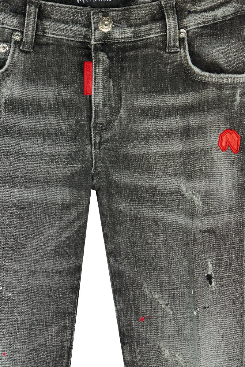 Red Spots Denim Grey Jean